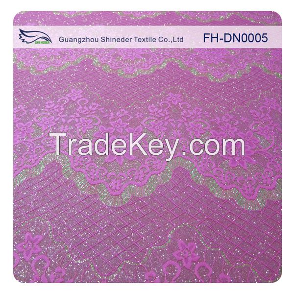 Shineder French lace fabric African lace fabrics guipure lace fabric 100% composite nylon lace fabric for garment FH-DN0005