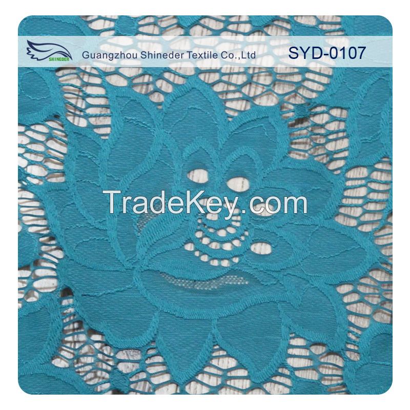 sky blue rose flower pattern guipure lace fabric for evening suit SYD-0107