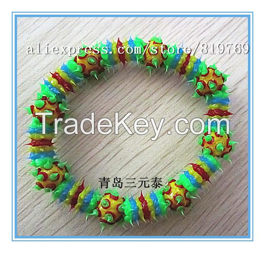 silicone spike beaded bracelet rainbow bracelet