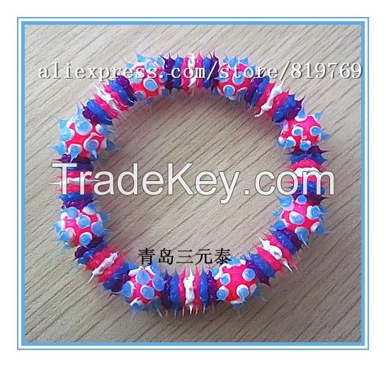 silicone spike beaded bracelet rainbow bracelet