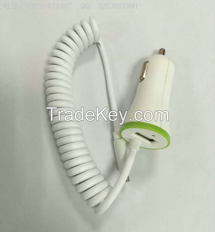 Car Charger with 3.4A , with fixed spring wire  