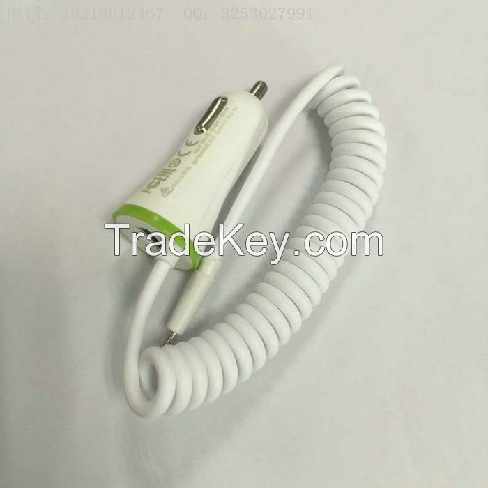 Car Charger with 3.4A , with fixed spring wire  