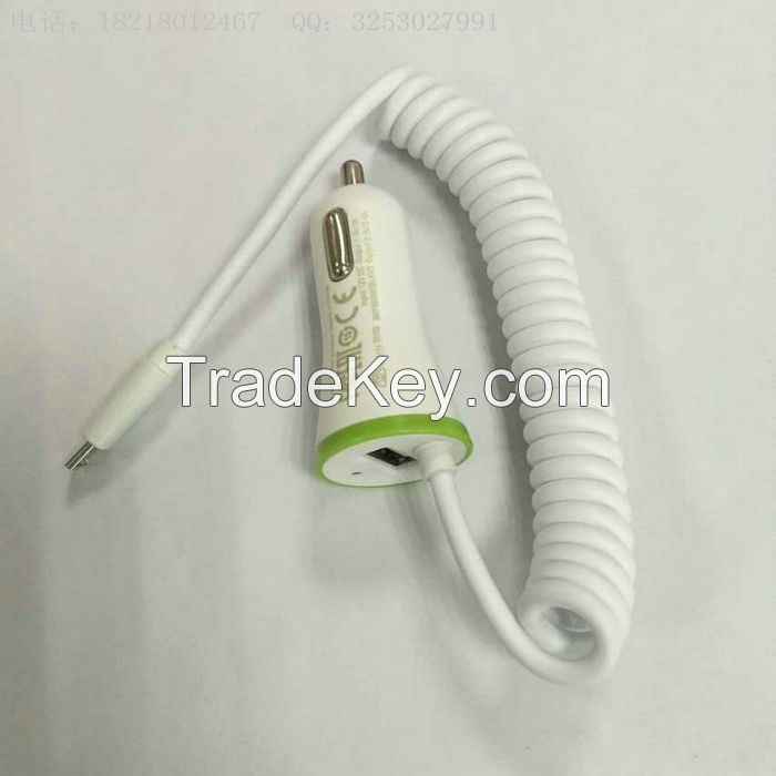 Car Charger with 3.4A , with fixed spring wire  