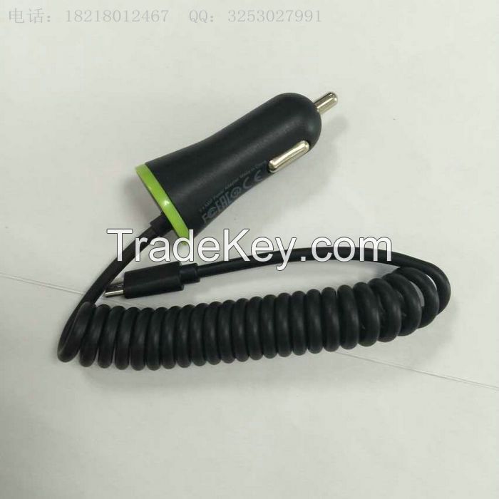 Car Charger with 3.4A , with fixed spring wire  