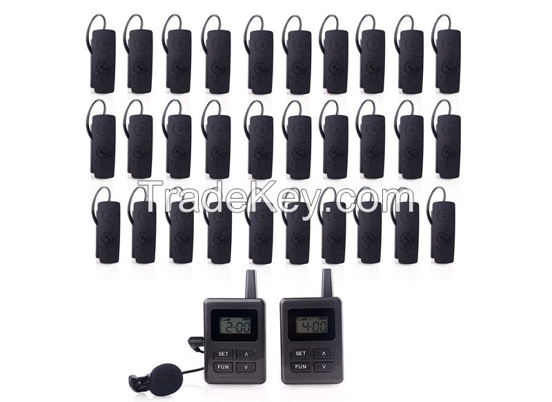 Audio tour guide system package(2 transmitters +30 pc receivers+ 3pc Multi chargers+device Bags)