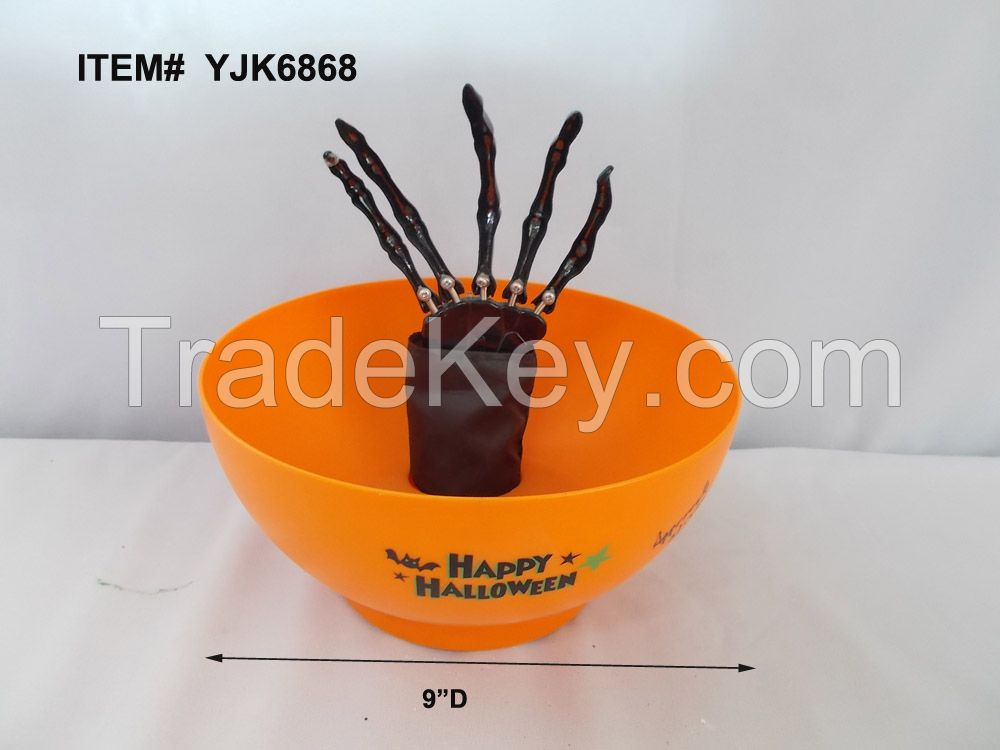 Animated Halloween Skeleton Hand Animated Candy Bowl with Motion Sensor