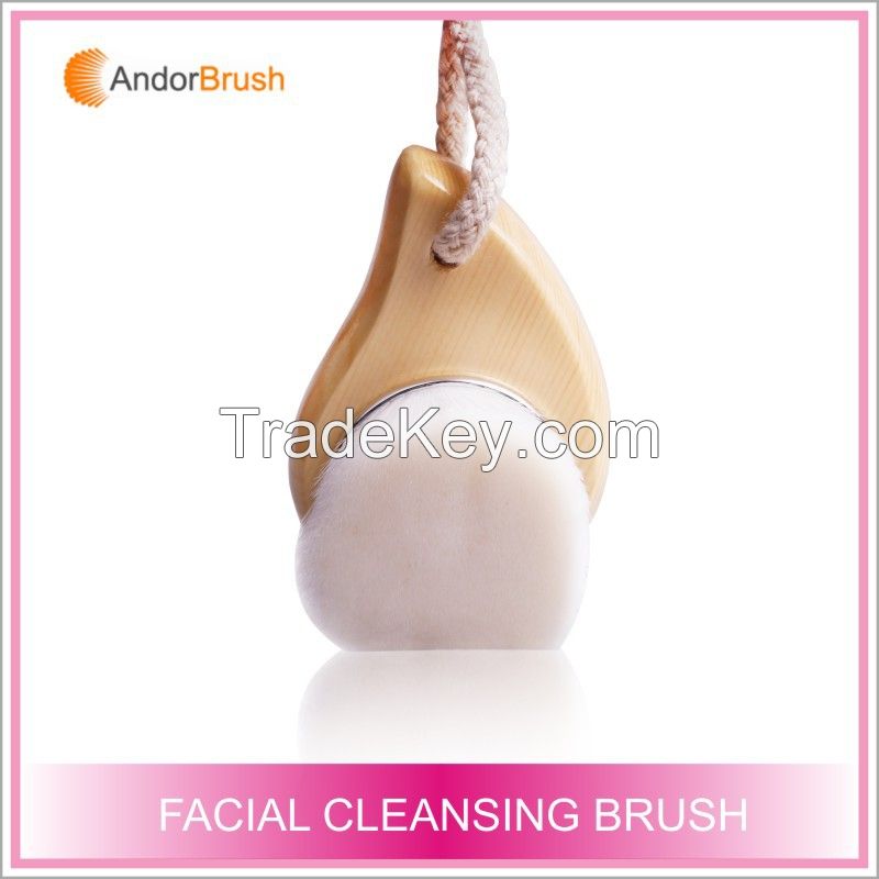 Top-quality synthetic hair wood handle face brush