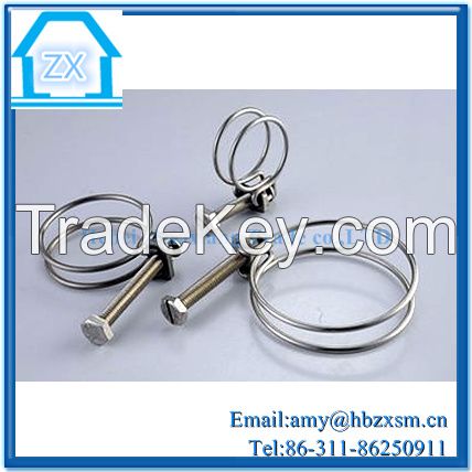 Double wire hose clamp