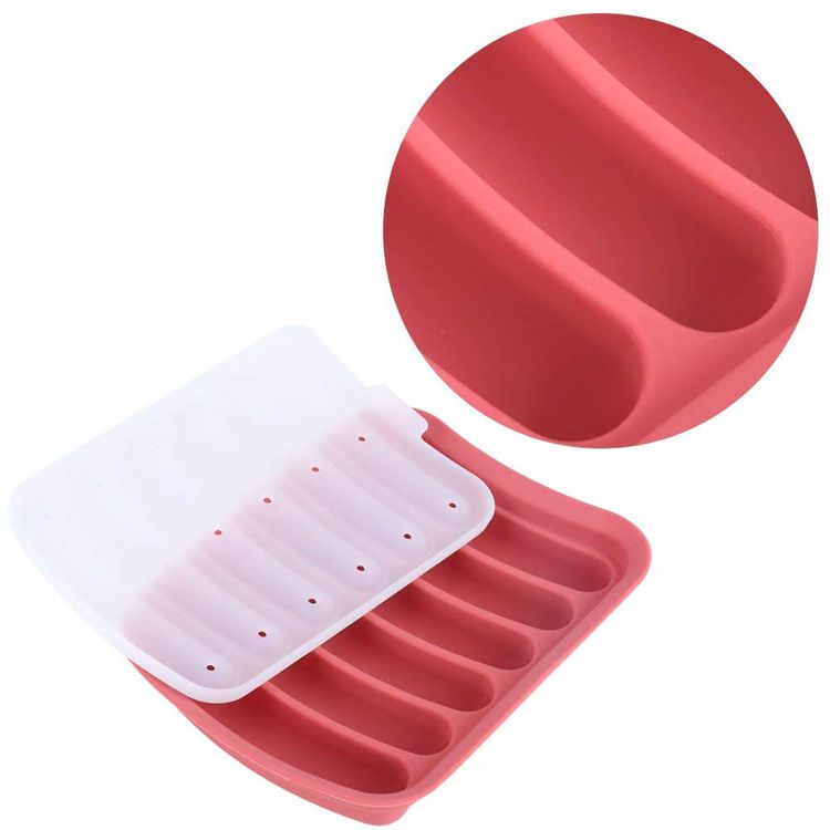 6 Cavities Silicone Sausage Mold Popsicle Mould Cake Baking DIY Handmade Ice Cube Tray Bread Candy Jelly Chocolate