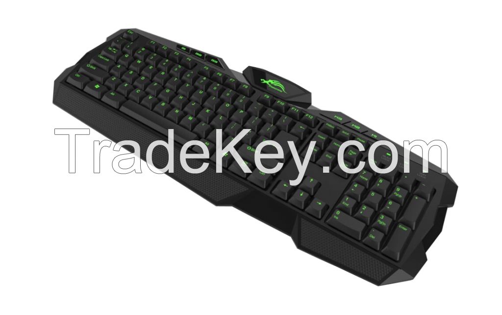 KB-9200 gaming 26 keys anti-ghost 3 color Back lit logo Multimedia USB keyboard