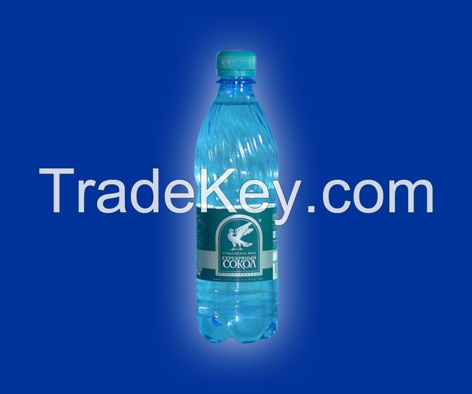 Natural artesian bottled water with silver