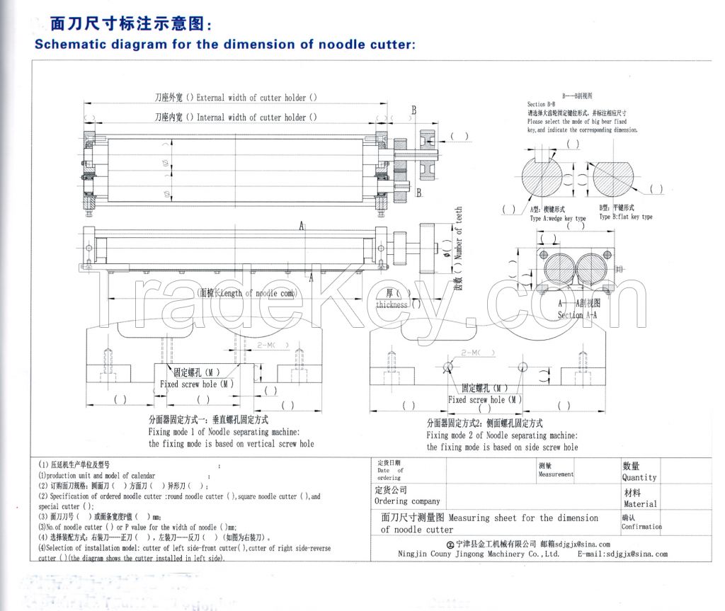 Stainless steel noodle cutter for noodle making machine made in China