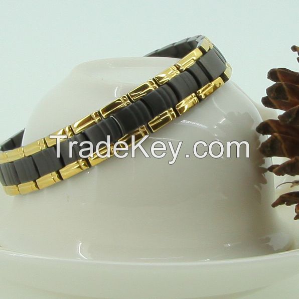 For Men New Gold Black Hand Chain Magnetic Germanium Bracelet Models