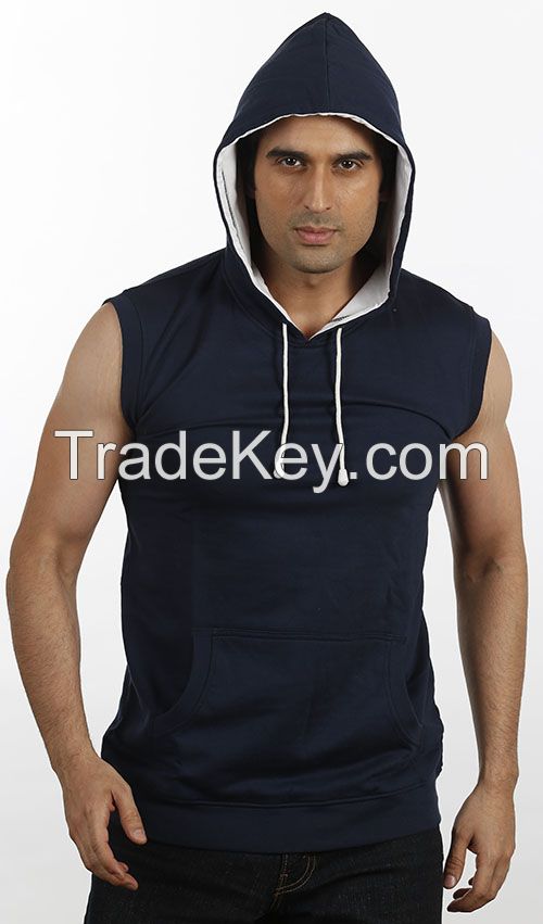 Mens Sleeveless Sweat Shirt  with Hood