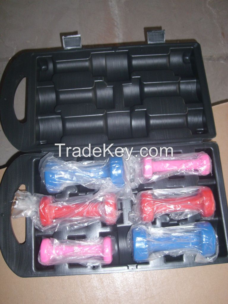 Highy quality multi-color plastic dipping dumbbell