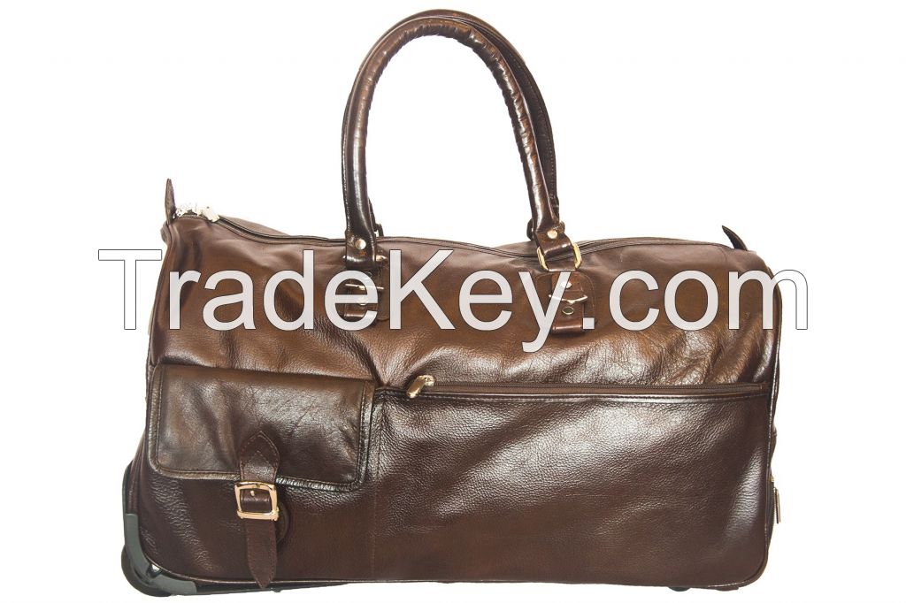 Brown Duffle Trolley Bag