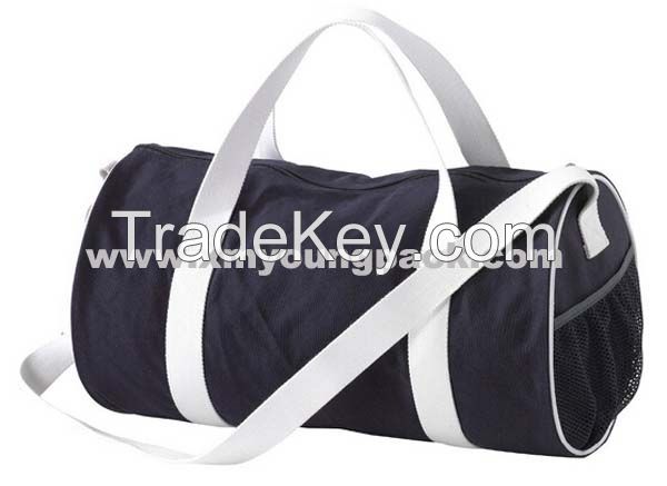 Large Navy Blue Barrel Canvas Duffel Bag