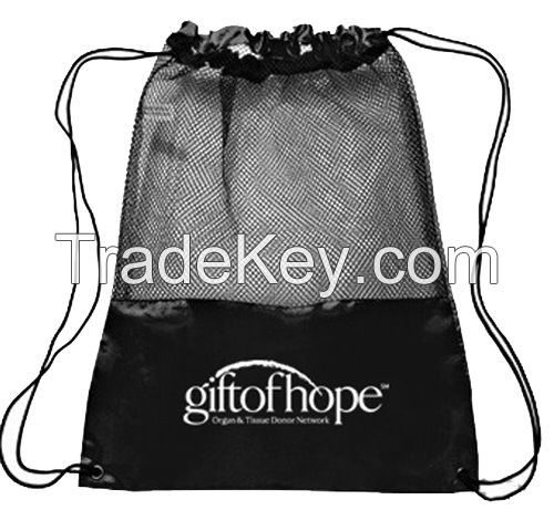 Black Nylon Drawstring Gym Sack