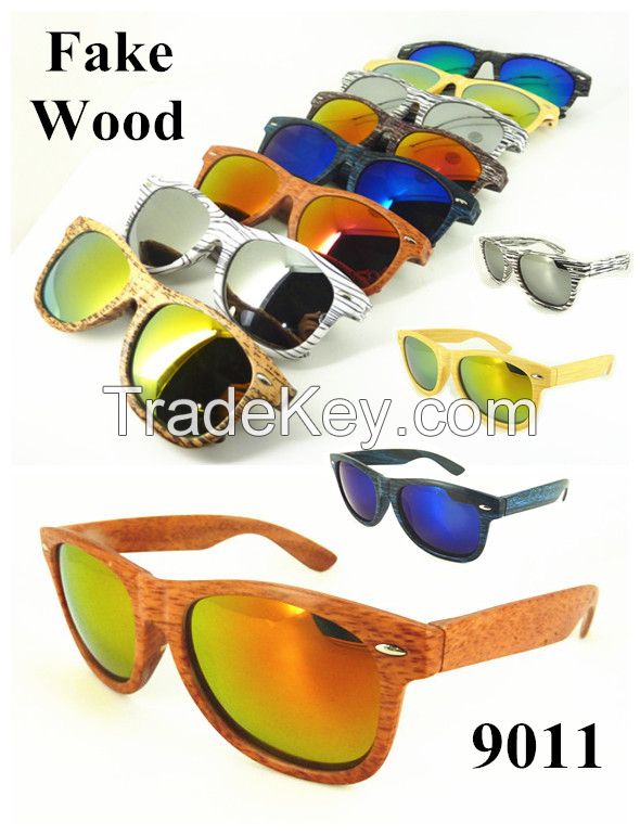 Wholesale Cheapest Plastic Custom Fake Wooden Sunglasses