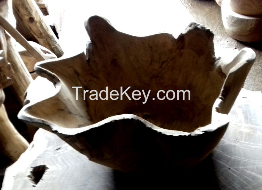 Reclaimed Teak Root Wood Bowl