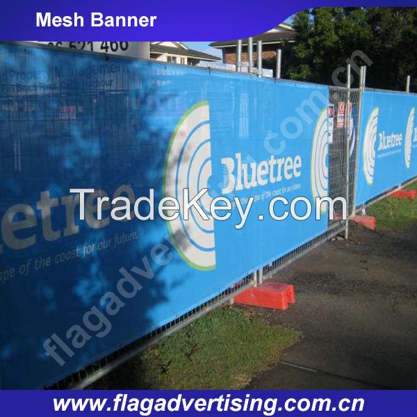 Outdoor Advertising Custom Mesh Fabric Banner, Fence Wrap Mesh Banner