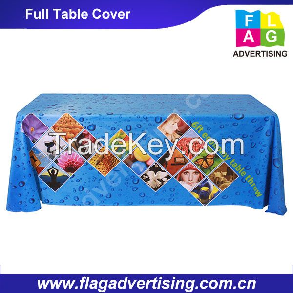 Factory custom Full Color Printed Polyester Table Cloth, Table Throw, Table Cover