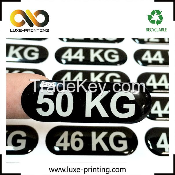 Custom design polyurethane label epoxy resin dome sticker / raised log