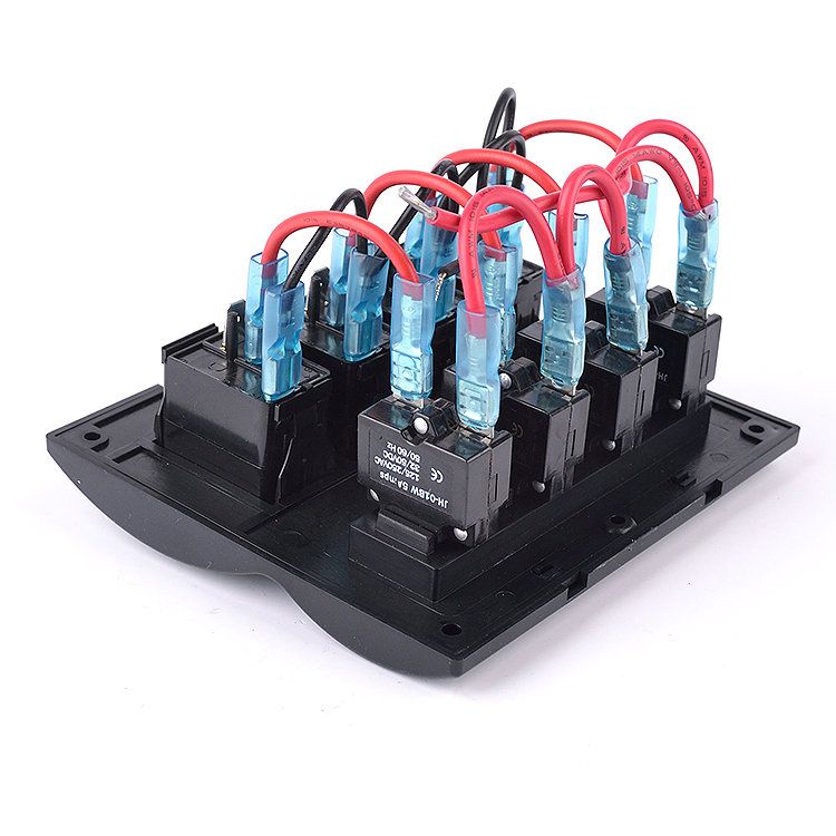 Water Resistant marine switch panel circuit breaker marine  with blue led 4 gang 