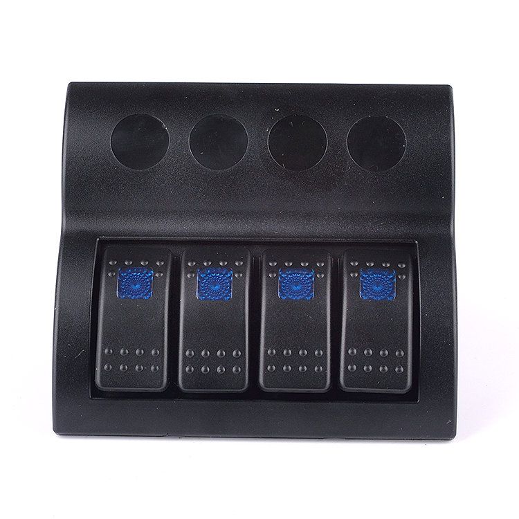 Water Resistant marine switch panel circuit breaker marine  with blue led 4 gang 