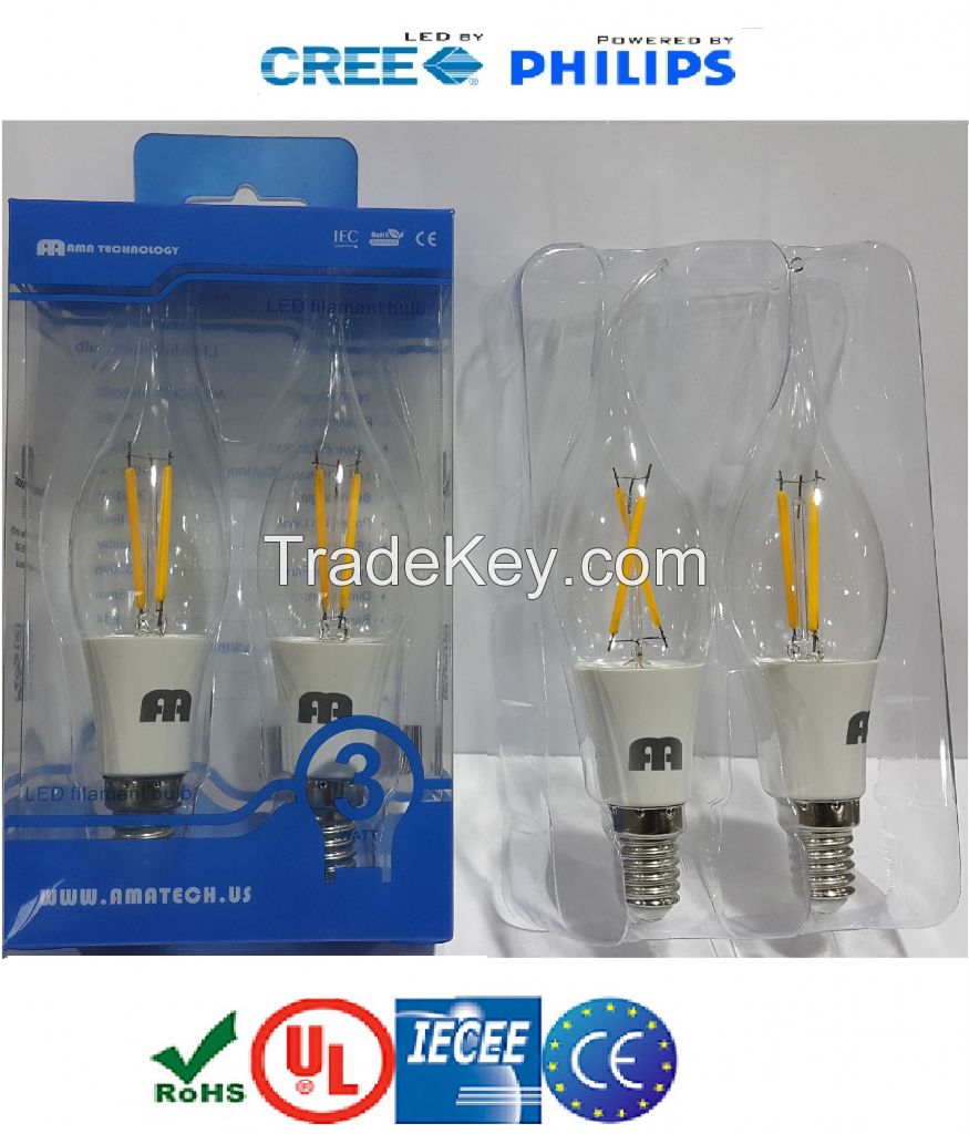 3 Watt LED filament bulbs