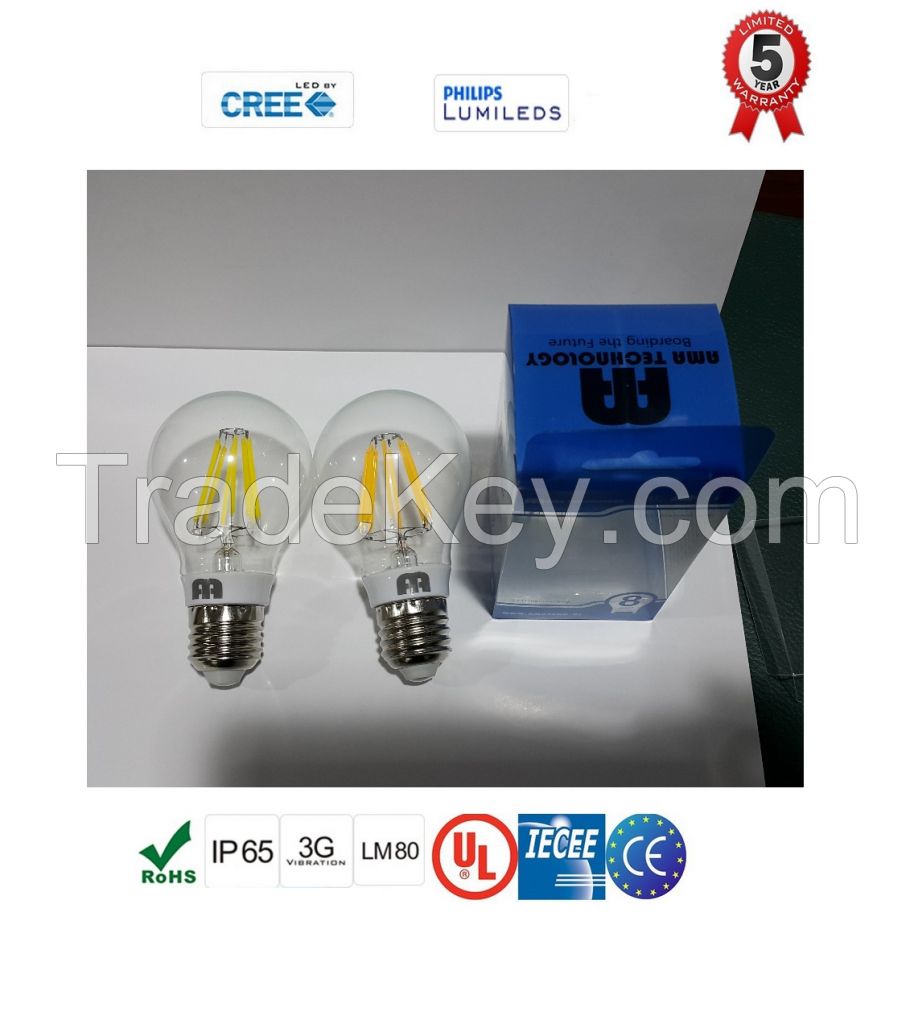 8 Watt LED filament bulbs