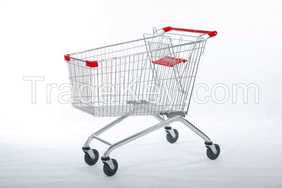 Stainless Steel Supermarket Chromed Trolley