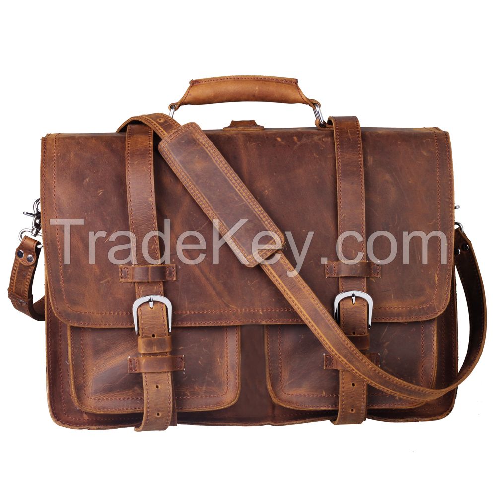 Kattee's Multi-purpose Adjustable Top Quality Genuine Cow Leather Business Men's Messenger Bag