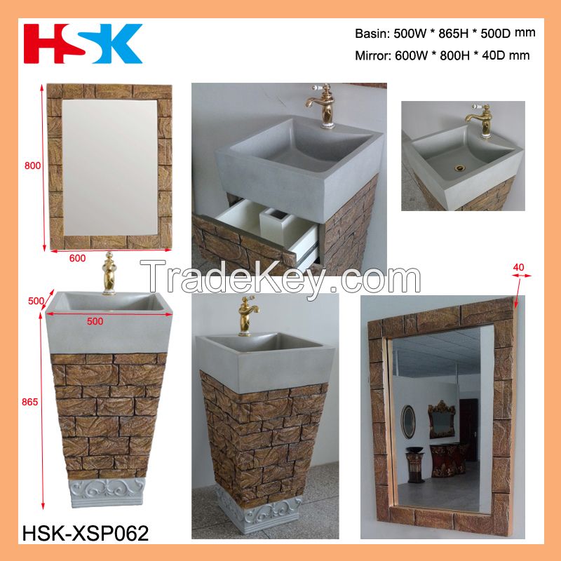 Square Resin Bathroom Vanity, Antique Bath Basin, Freestanding Toilet Sink