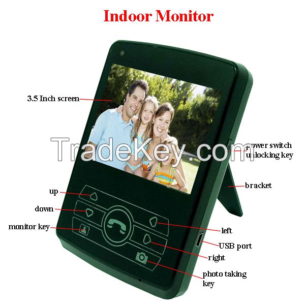 Home Security 1 Camera 3 Monitors Wireless Color Video Doorphone