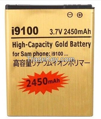 Gold High Capacity 2450mAh Replace Battery for Samsung Galaxy S2 S 2 S