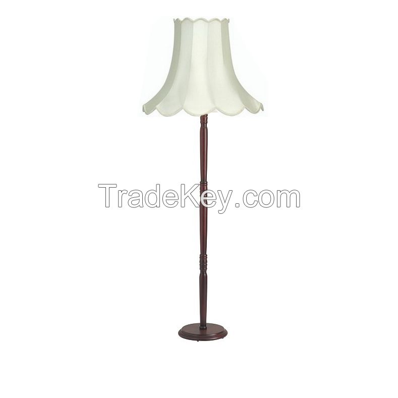 Oak wooden floor lamp