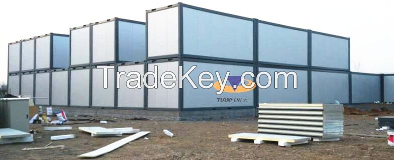 Panel type steel frame container room used for temporary school building