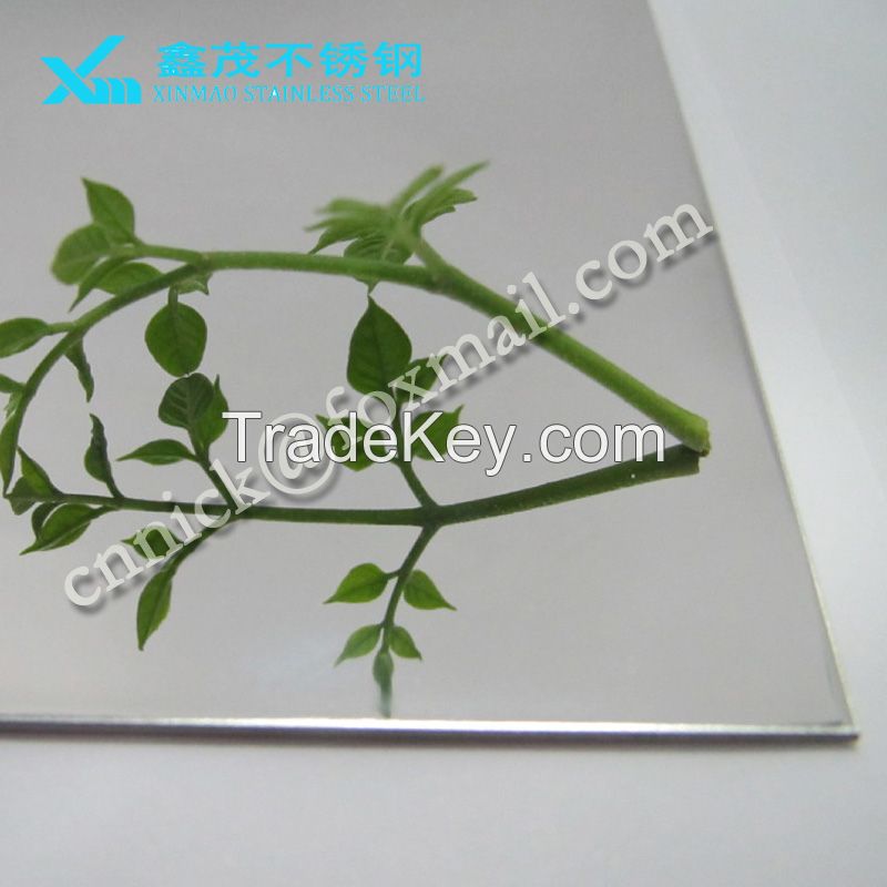 Customized SUS304 0.6mm stainless steel sheet with mirror finish for decoration Made in China