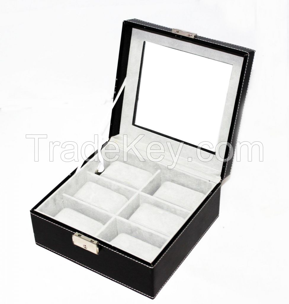 Square PU Leather Marterial Watch Display Box