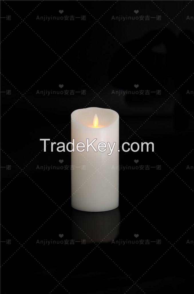 Battery Operated Wax Led Candle with Real Flame