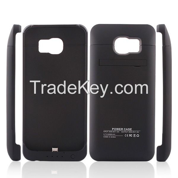 4200mah External Backup Battery Charger Back Case for Samsung S6