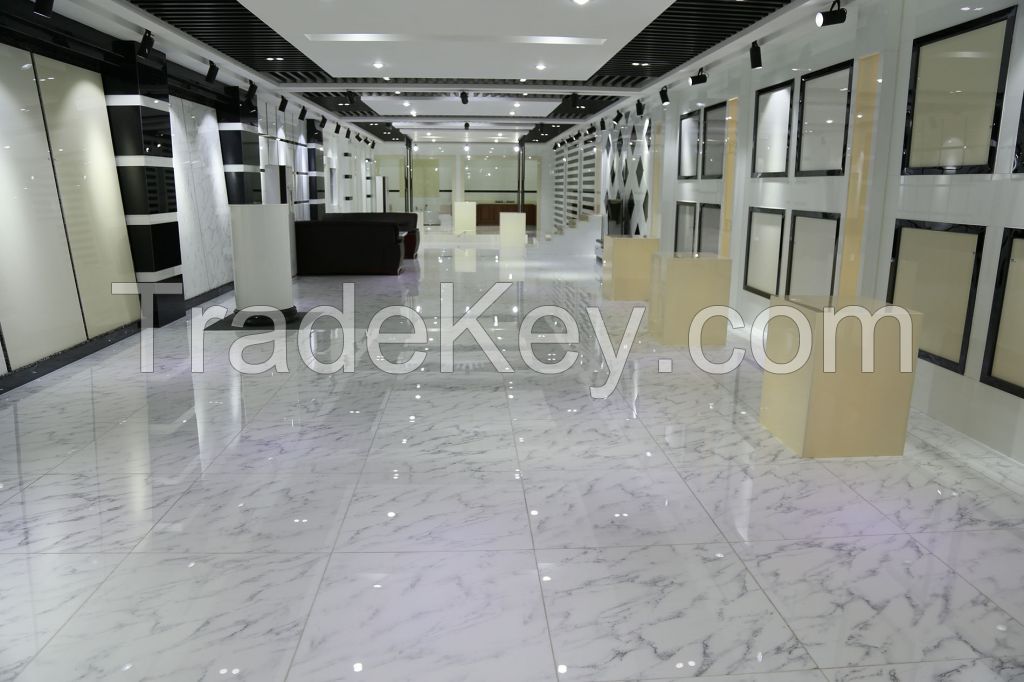 Trade Assurance Canton Fair sparkle artificial low price White marble