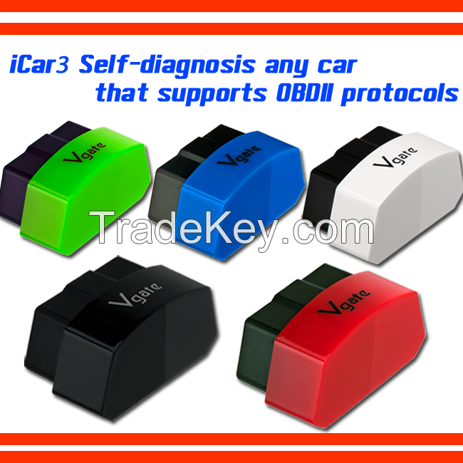 2015 Fast Shipping Original! Vgate icar3 elm 327 bluetooth OBD2 Scanner Diagnostic Auto Tool elm327 icar 3 A+ quality