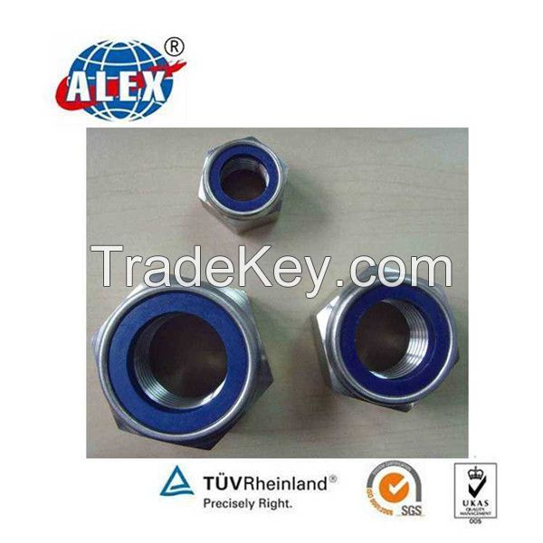 Rail Nylon Insert Locking Nut For Rail Fish Bolt, Customized Design Rail Nylon Insert Locking Nut , Fastening Rail Nylon Insert Locking Nut