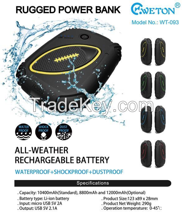 Power Bank 10400mAh Newest Rugged WT-093