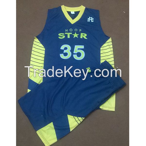 100% polyester dri fit fabric basketball uniform.