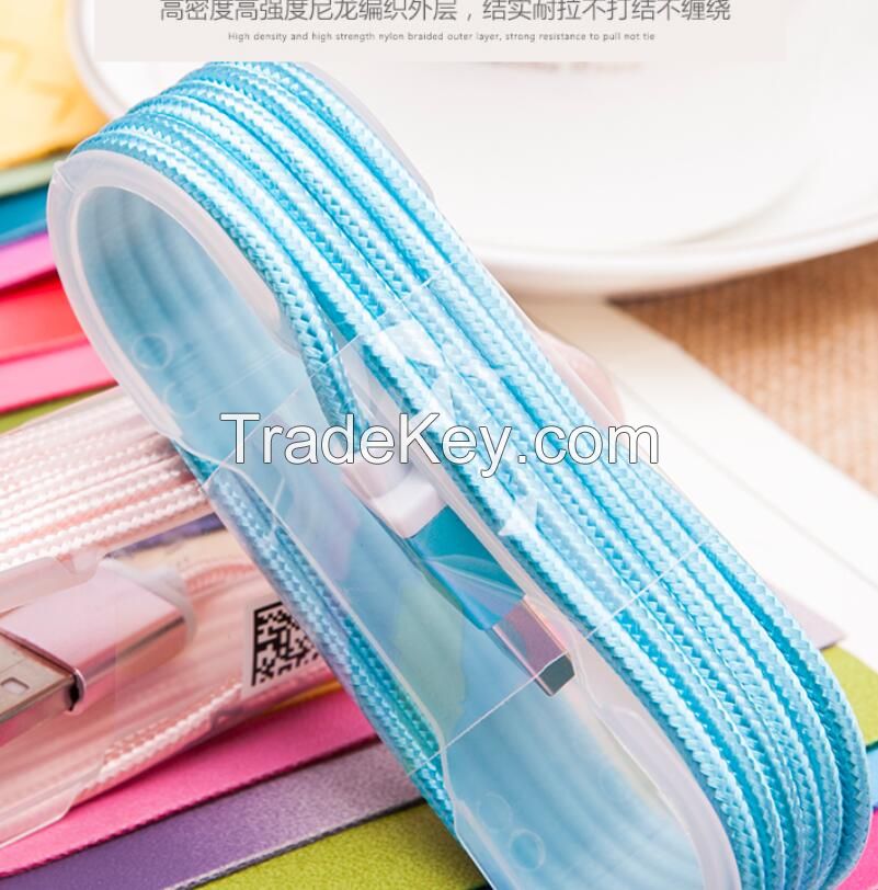 colorful frabric Micro USB cables for Samsung