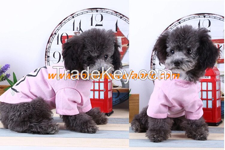 2015 hot sell Pink Cotton dog T-shirt for spring and summer 