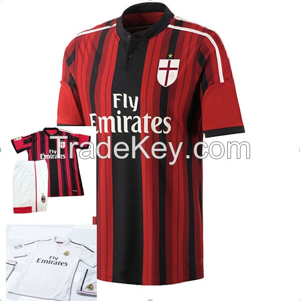 2015 hot sell Red soccer jersey with ambroidered label